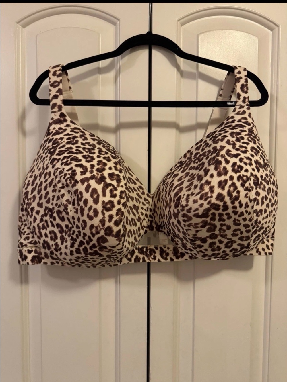 Cacique Leopard Print Wire 50H Bra - Cream and Brown